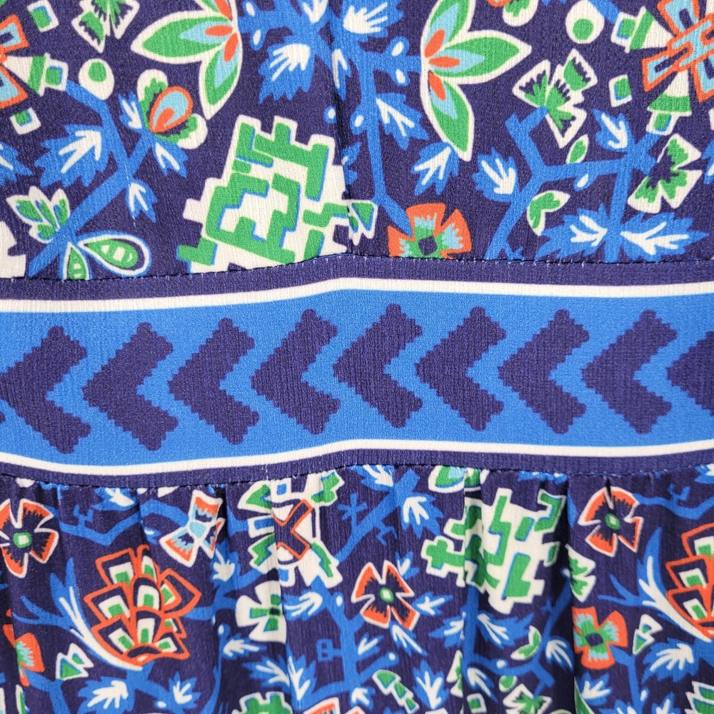 CK Bradley Whirlwind Navy Blue Floral Fleck Tiered Annabelle Maxi Dress S boho - Picture 10 of 12